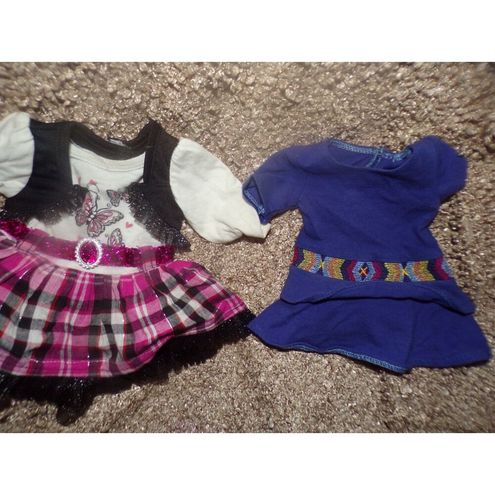 lot of 2 dress dresses plaid with butterflies blue with southwestern belt print